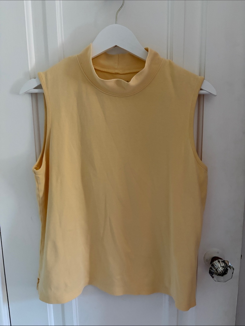 Appleseed’s • Cotton Yellow Mockneck Tank (Size Petite L)